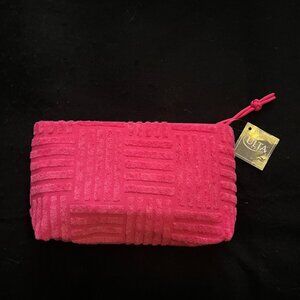 NWT Ulta Beauty Hot Pink Terrycloth Cosmetic Bag